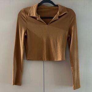 Women's Tan Long Sleeve Top